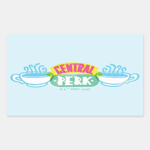 Neon Central Perk Logo Rechteckiger Aufkleber