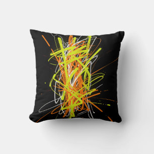 Neon-Chaos Abstracte Energie-Explosion Kissen