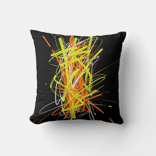 Neon-Chaos Abstracte Energie-Explosion Kissen (Vorderseite)