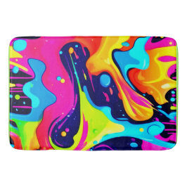 Neon Chaos Liquid Color Explosion Badematte
