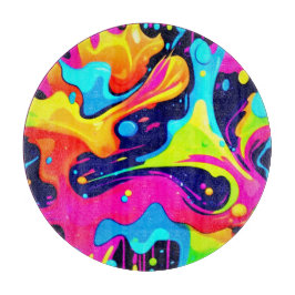 Neon Chaos Liquid Color Explosion Schneidebrett