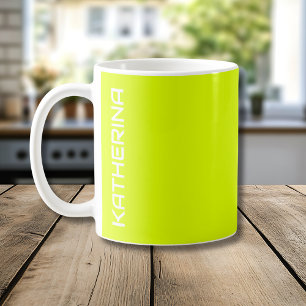 Neon Chartreus Solid Color Klassisches Personali Kaffeetasse