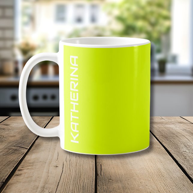 Neon Chartreus Solid Color | Klassisches Personali Kaffeetasse (Von Creator hochgeladen)