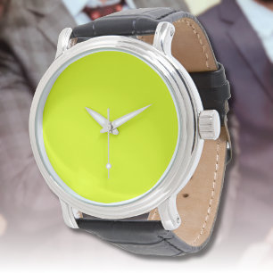 Neon Chartreuse Solid Color Classic Armbanduhr