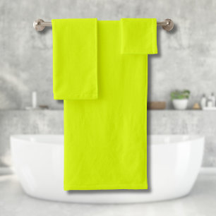 Neon Chartreuse Solid Color Classic Badhandtuch Set