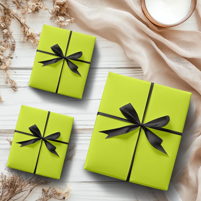 Neon Chartreuse Solid Color | Classic | elegant Geschenkpapier Set (Von Creator hochgeladen)