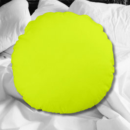 Neon Chartreuse Solid Color | Classic Rundes Kissen