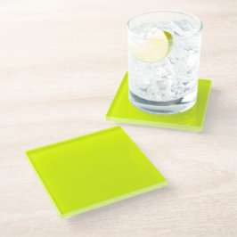 Neon Chartreuse Solid Color | Trendfarbe Glasuntersetzer