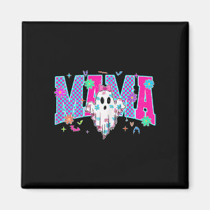 Neon Checkered Halloween Ghost Mama Costume Mommy Magnet