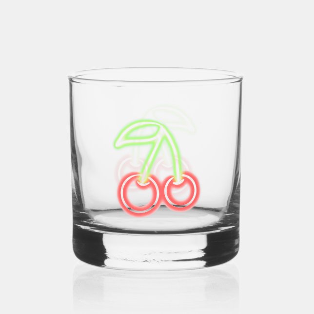 Neon Cherries Whiskyglas (Vorderseite)
