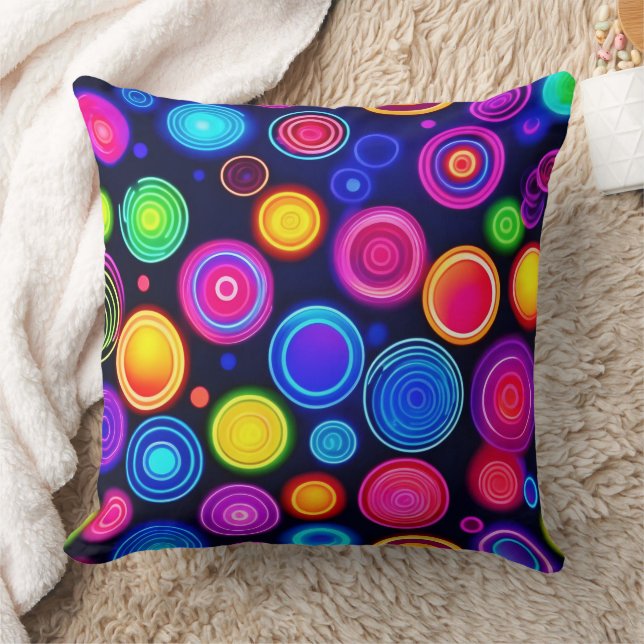 Neon Circle Burst Kissen (Decke)