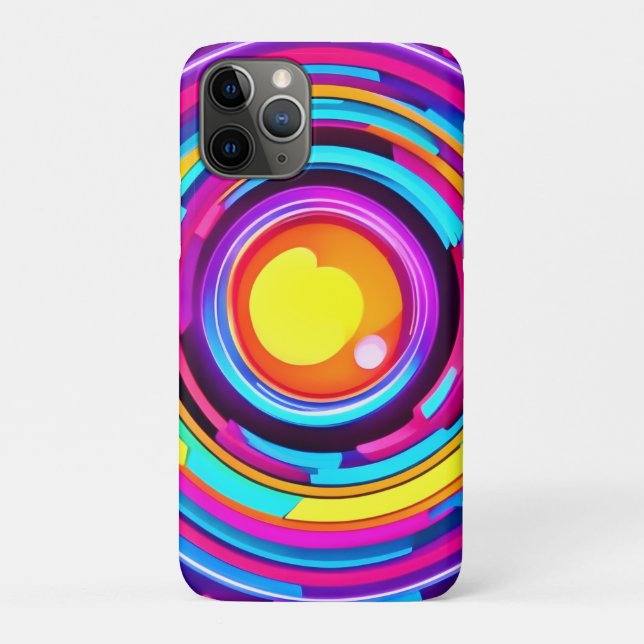 Neon Circle Vortex Muster Case-Mate iPhone Hülle (Rückseite)