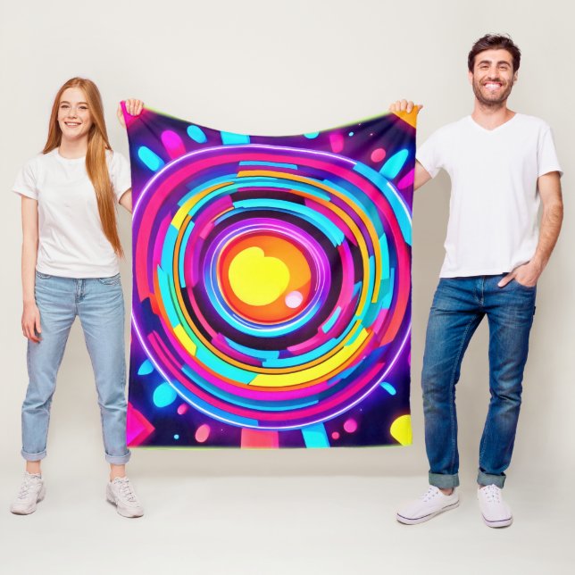 Neon Circle Vortex Muster Fleecedecke (Beispiel)