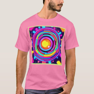 Neon Circle Vortex Muster T-Shirt