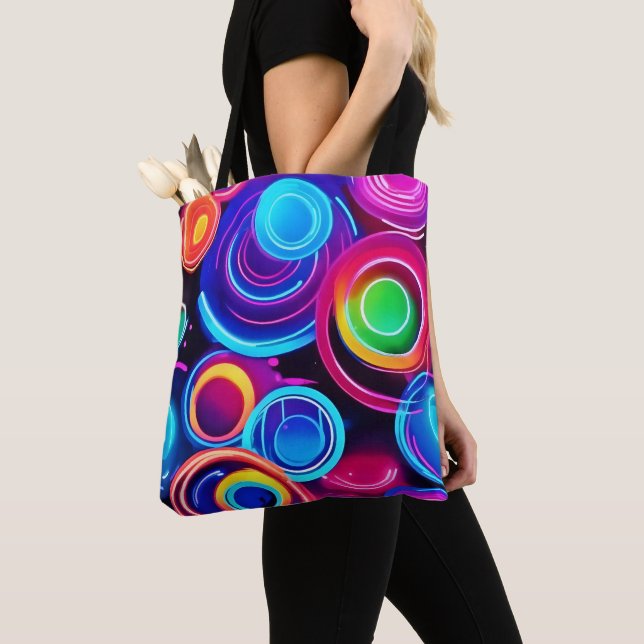 Neon Circles Abstrakt Art (Von Nahem)
