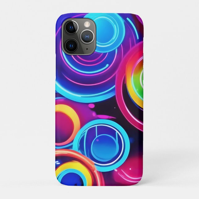 Neon Circles Abstrakt Art Case-Mate iPhone Hülle (Rückseite)