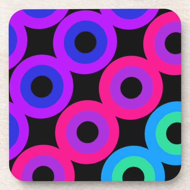 Neon Circles Untersetzer (Vorderseite)