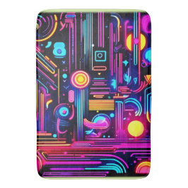 Neon Circuitys Dreams Badematte