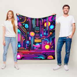 Neon Circuitys Dreams Fleecedecke