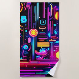Neon Circuitys Dreams Strandtuch