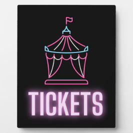 Neon Circus Zelt Tickets Tabletter Fotoplatte
