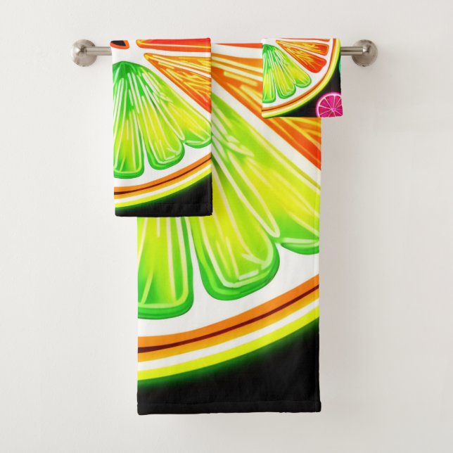 Neon Citrus Fruit Fiesta Badhandtuch Set (Insitu)
