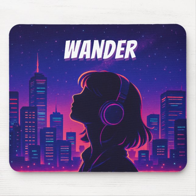 Neon City Night Mousepad (Vorne)