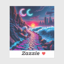 Neon City Skyline Pathway Stickers Aufkleber