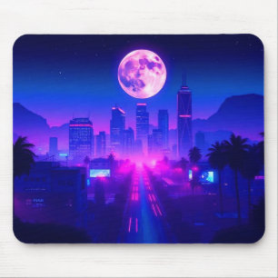 Neon City Synthwave Sonnenuntergang XL Gaming-Tisc Mousepad