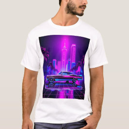 Neon City Tour mit dem Auto T-Shirt