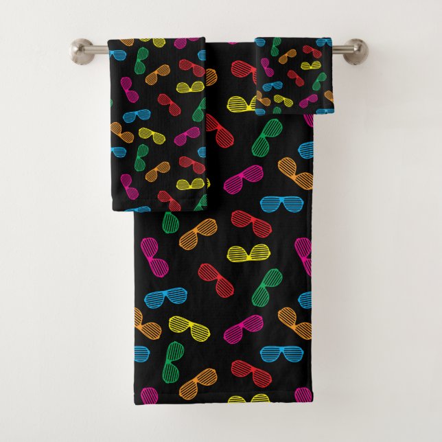 Neon Classic Sonnenbrillen Muster Badhandtuch Set (Insitu)