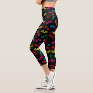 Neon Classic Sonnenbrillen Muster Capri Leggings