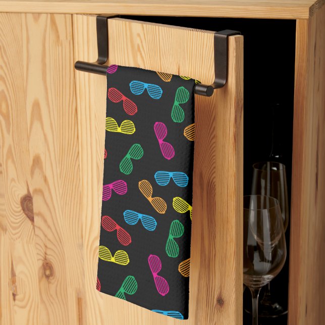 Neon Classic Sonnenbrillen Muster Geschirrtuch (Drittel gefaltet)