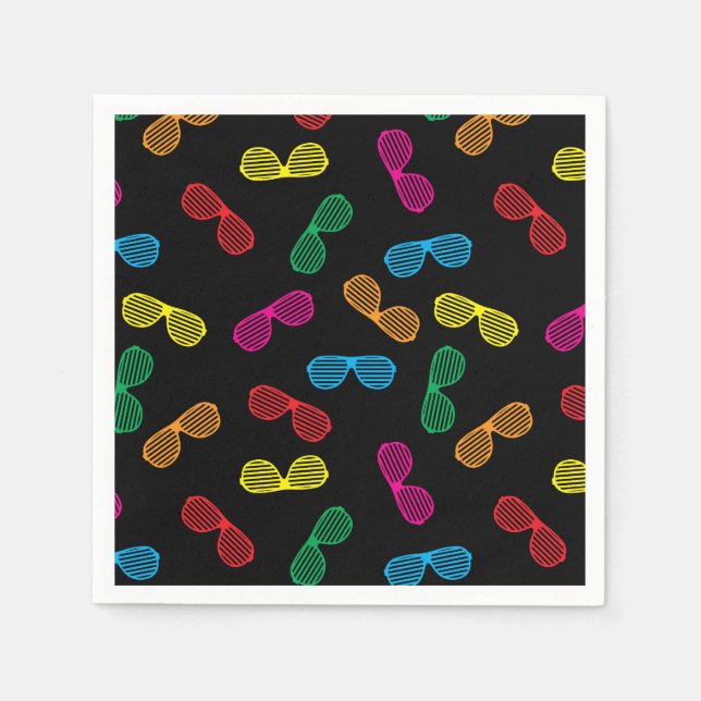 Neon Classic Sonnenbrillen Muster Serviette (Vorderseite)