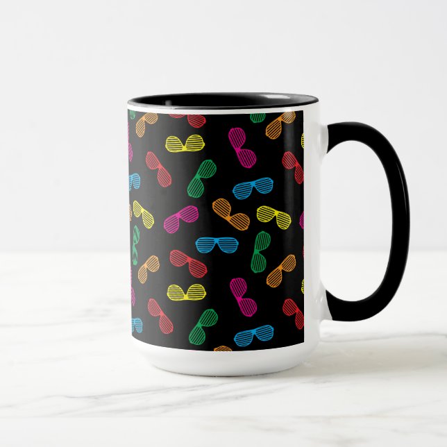 Neon Classic Sonnenbrillen Muster Tasse (Rechts)