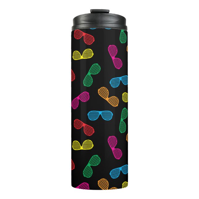 Neon Classic Sonnenbrillen Muster Thermosbecher (Vorderseite)