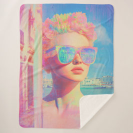 Neon Coastal Beauty mit Sonnenbrille Sherpadecke