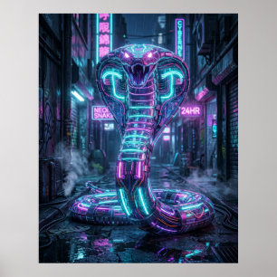Neon Cobra Cyber Gasse Poster