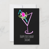 Neon-Cocktail-Getränk-Geburtstagsfeier Schwarz