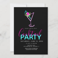 Neon Cocktail Moderne Party Einladung