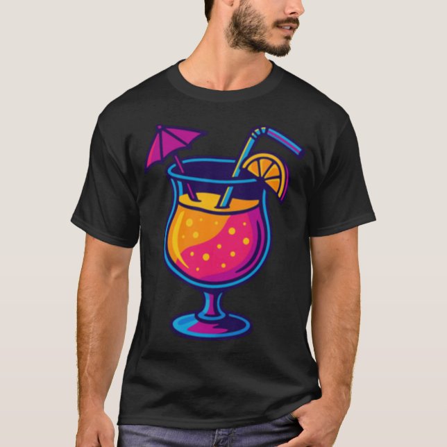 Neon cocktail on vacation girl T-Shirt (Vorderseite)