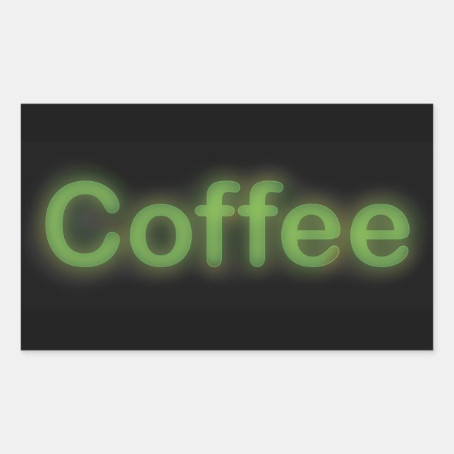 Neon Coffee Rechteckiger Aufkleber (Vorderseite)
