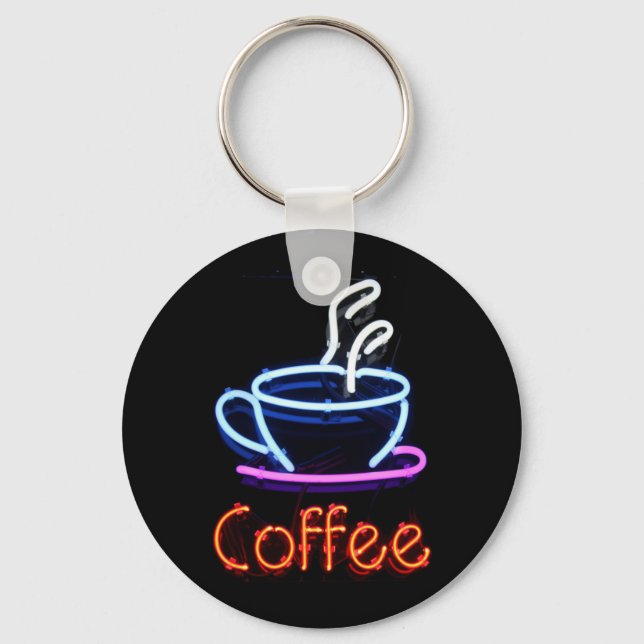 Neon Coffee Sign Schlüsselanhänger (Vorderseite)