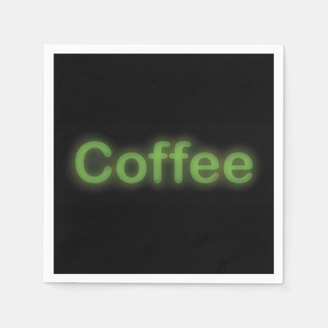 Neon Coffee Text Serviette (Vorderseite)
