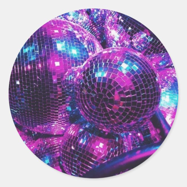 Neon Color Disco Ball Aufkleber (Vorderseite)