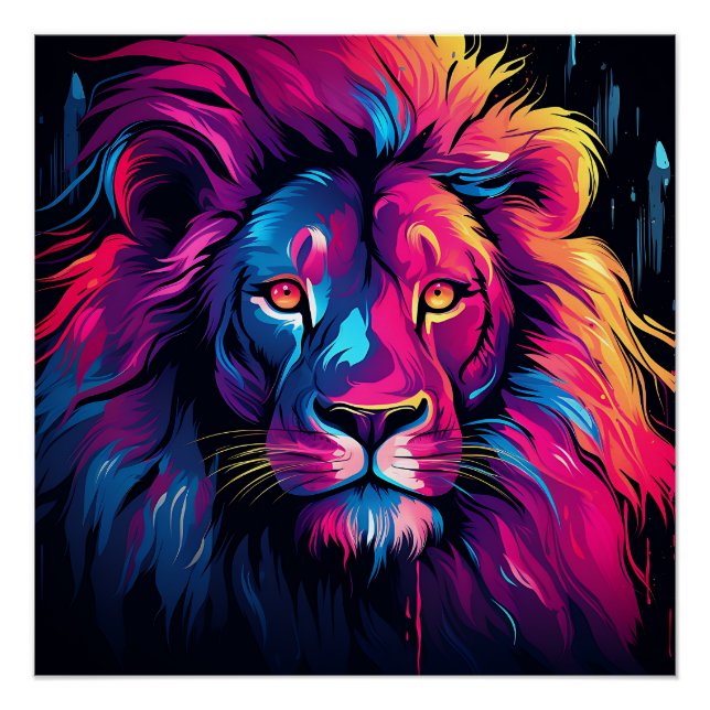 Neon Color Lion Theme Poster (Vorderseite)