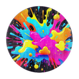 Neon Color Splash Art Schneidebrett