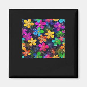 Neon Colorful Pattern - Whimsigoth Cotattcore Blu Magnet