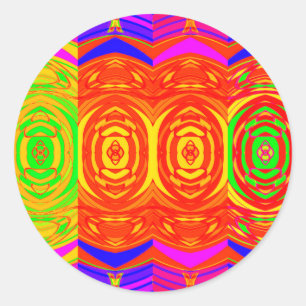 Neon Colors Abstract Pattern Runder Aufkleber