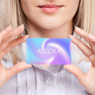 Neon Colors Abstrakt Holographic Simple Elegant Visitenkarte